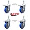 Service Caster 5 Inch Blue Polyurethane Swivel 10mm Stem Caster Set with Total Lock Brake SCC-TSTTL20S514-PPUB-BLUE-M1015-4 - alternate 5